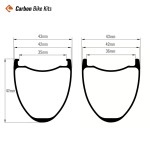 700C Carbon Gravel Rim 47x42mm | 36mm Internal Wide Hookless Aero Profile for Monster Cross & Off-Road